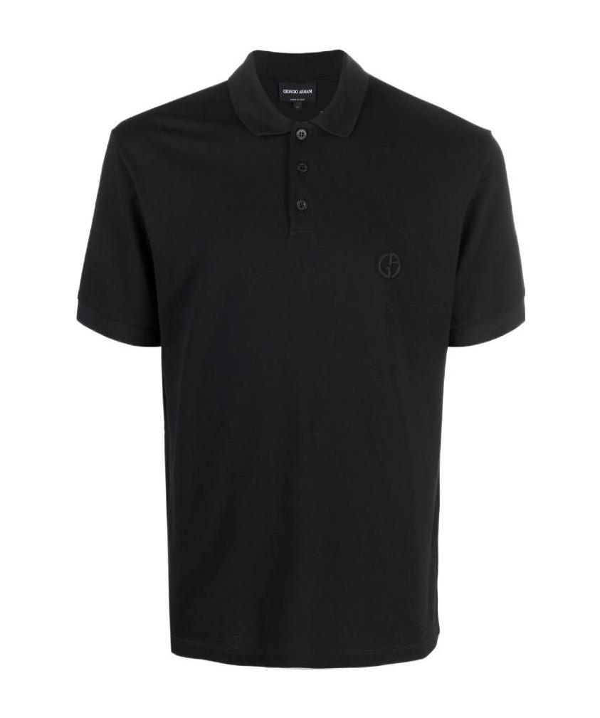 Giorgio Armani Classic Short-sleeve Polo Shirt In Black