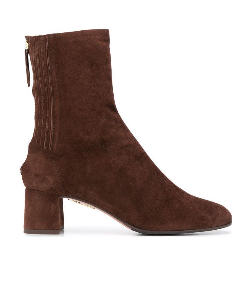 Aquazzura High-ankle Leather Boots In Brown