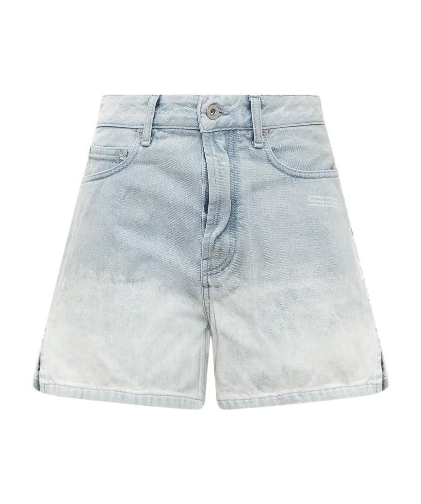 Off-white Gradient-effect Denim Shorts In White