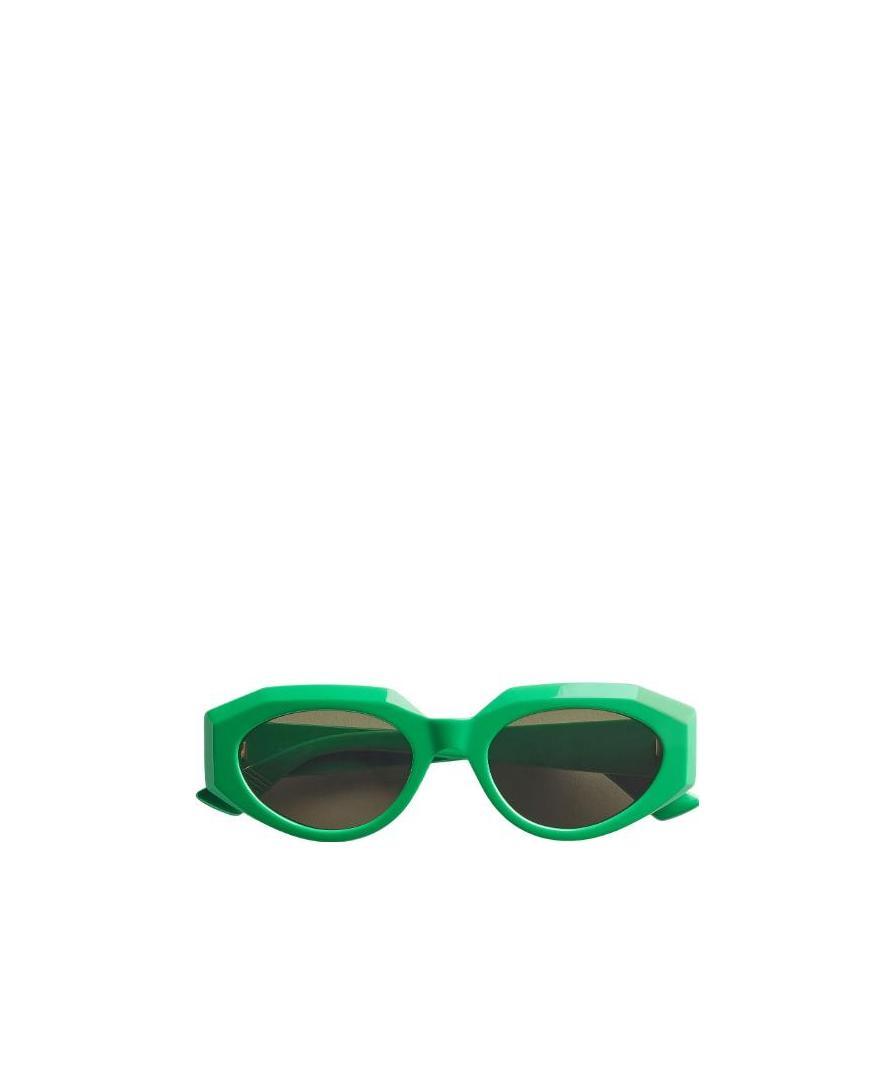 Bottega Veneta Eyewear Facet Cat-eye Frame Sunglasses In Green