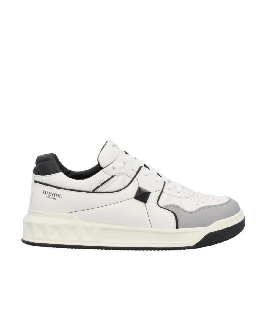 Valentino Garavani Multicolor Nappa Leather One Stud Sneakers In White