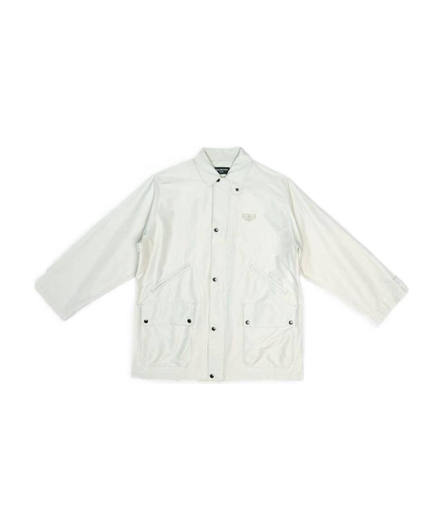 Balenciaga Bb Paris Icon Parka Coat In White