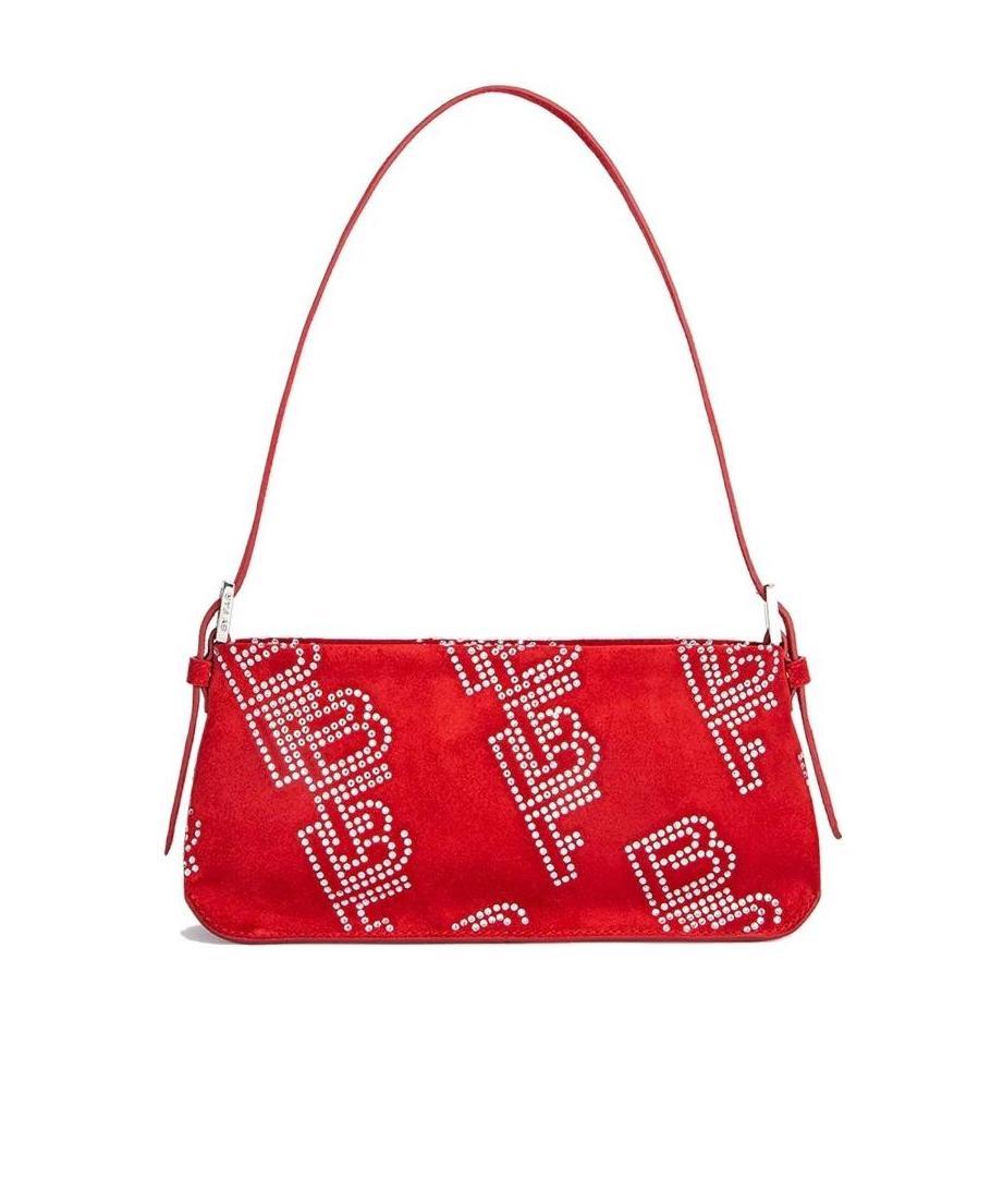 By Far Dulce Crystal-embellished Shoulder Bag In Red