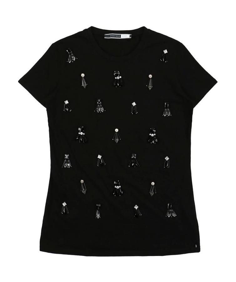 Sportmax T-shirt With Round Neck And Short Sleeves In Black