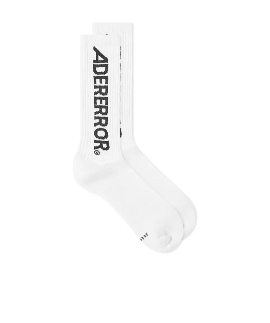 Ader Error Logo Letter Knitted Socks In White