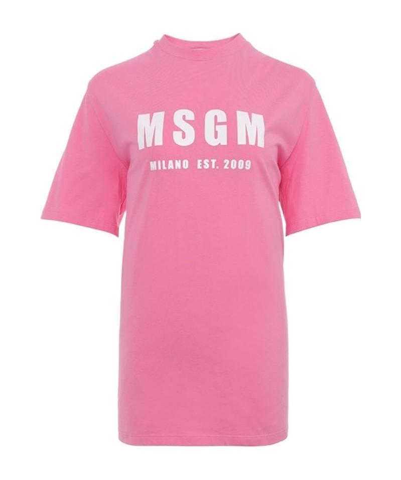 Msgm Logo Leisure T-shirt In Pink