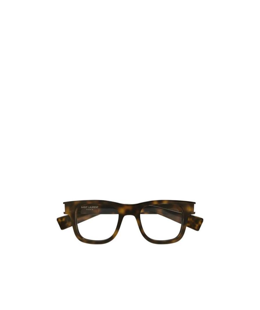 Saint Laurent Tortoiseshell-effect Square-frame Glasses In Black