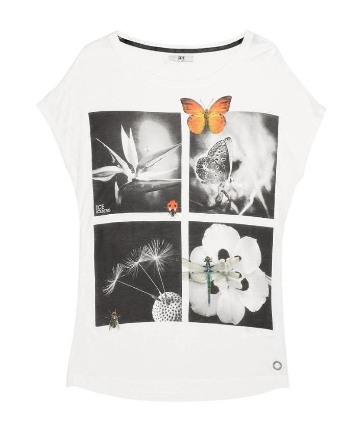 Iceberg Printed T-shirt With Round Neck In White