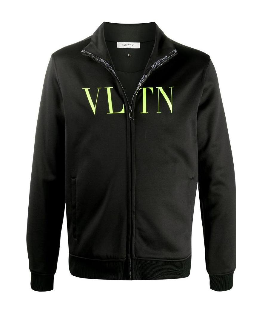 Valentino Vltn Zippered Pilot Casual Jacket In Black