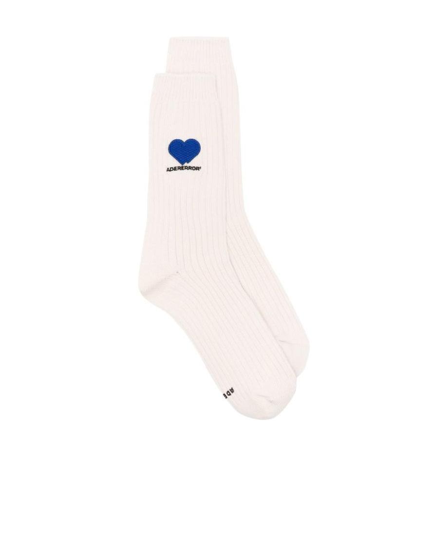 Ader Error Logo Embroidery And Ankle Socks In White