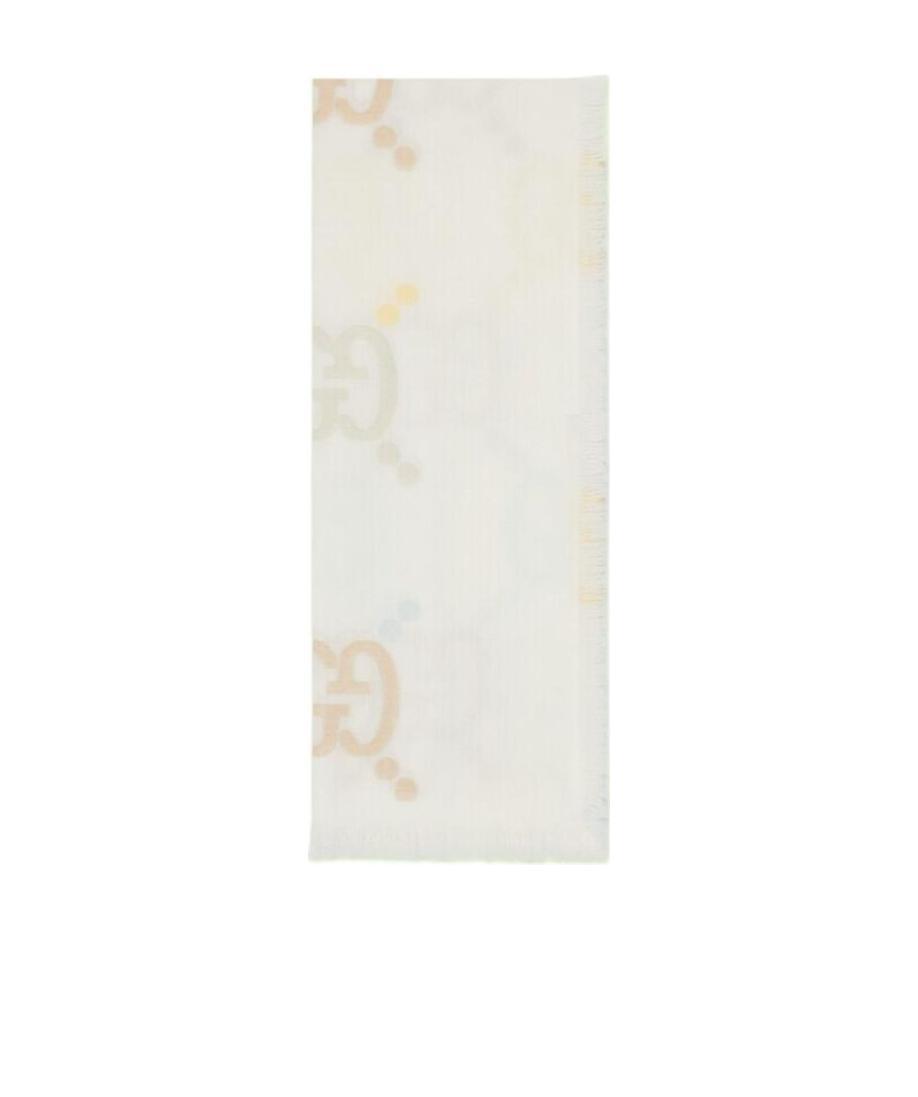 Gucci Gg Logo Scarf In White