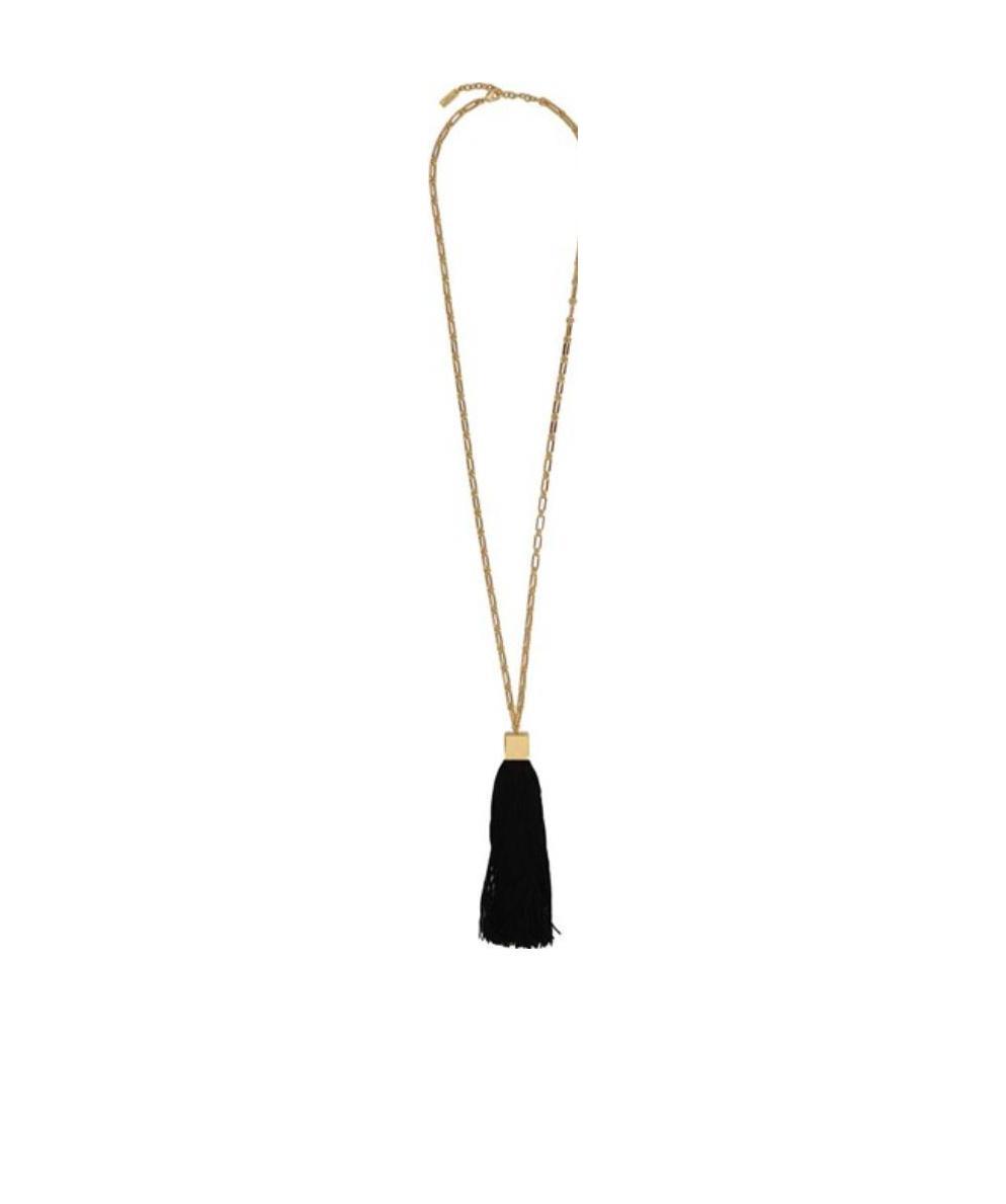 Saint Laurent Tassel-trim Chain-link Necklace In Black