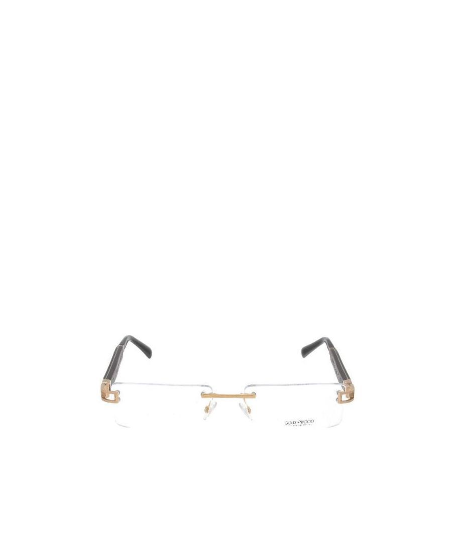 Gold And Wood Logo Flat Mirror In White