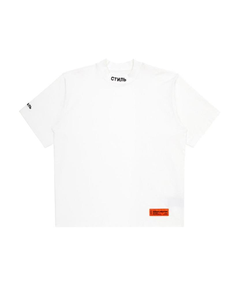 Heron Preston Round-necked Logo T-shirt In White