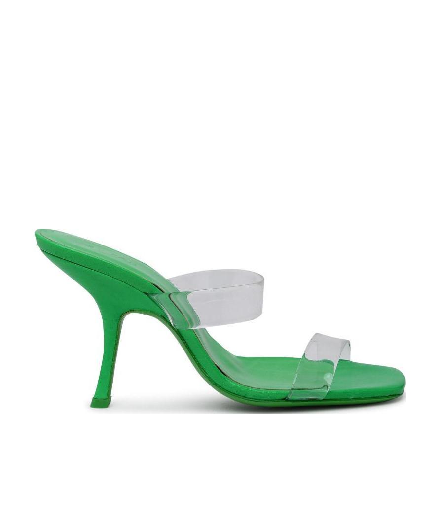 Shop By Far Clara Strappy Heeled Sandals In Green