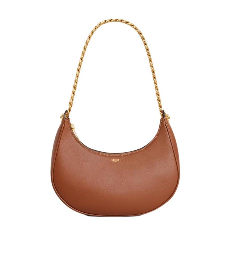 Celine Ava Medium Smooth Cow Leather Chain Handbag In Brown