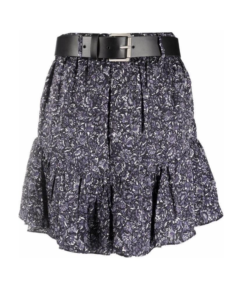 Michael Michael Kors Belted-waist Skirt In Black