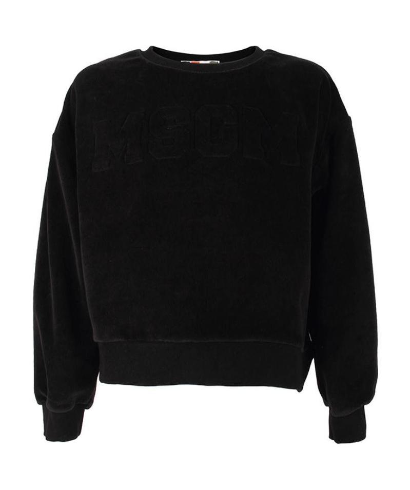 Shop Msgm Logo Sweater In Black