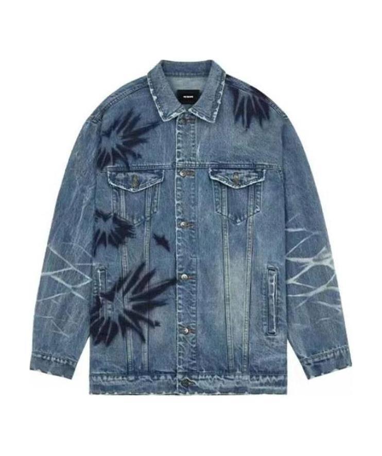 We11 Done Large Area Logo Printed Jacket In Blue