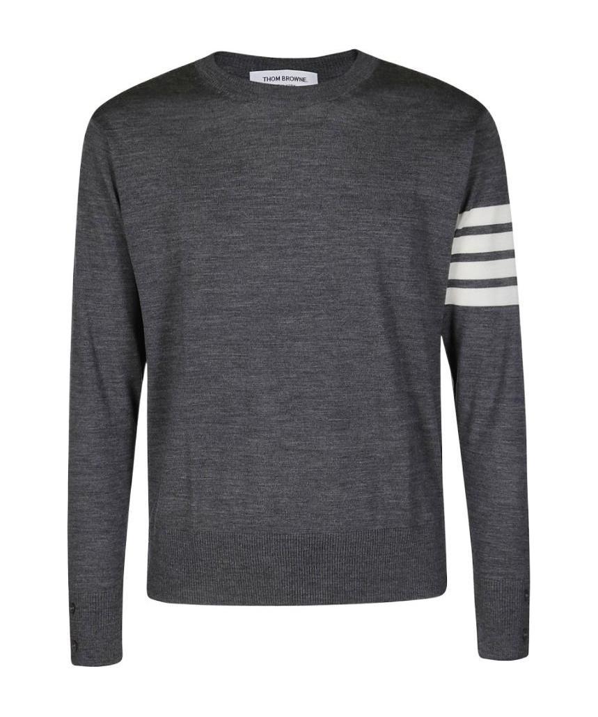 Thom Browne Dark Gray Wool 4-bar Sweaters In Black