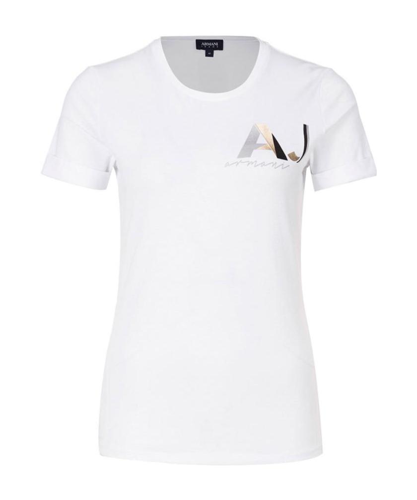 Shop Armani Jeans Logo T-shirt In White