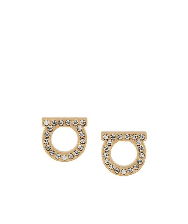 Ferragamo Gancini Embellished Earrings In Gold