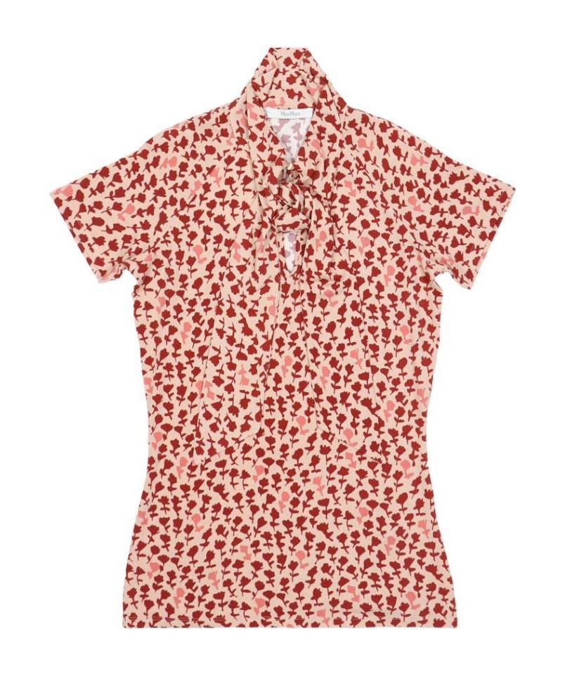 Max Mara Printed Short-sleeved T-shirt In Pink