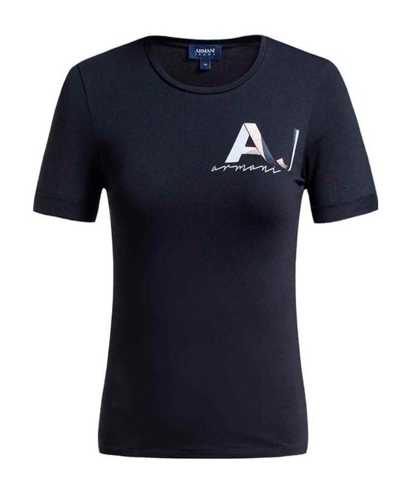 Shop Armani Jeans Logo T-shirt In Black