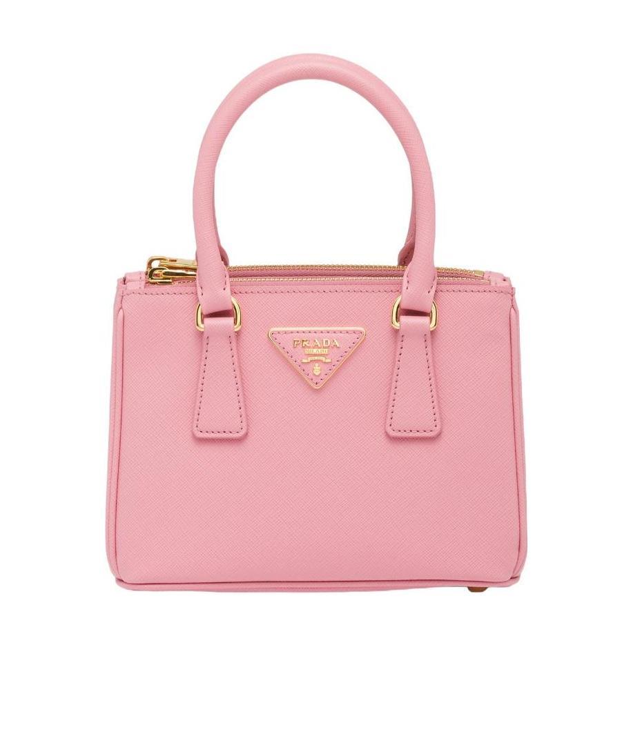 Prada Galleria Saffiano Leather Micro Bag In Pink