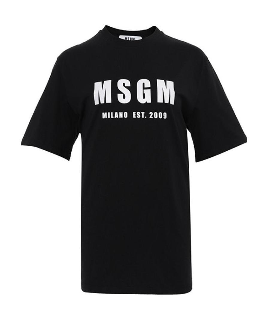 Msgm Logo Short-sleeved T-shirt In Black