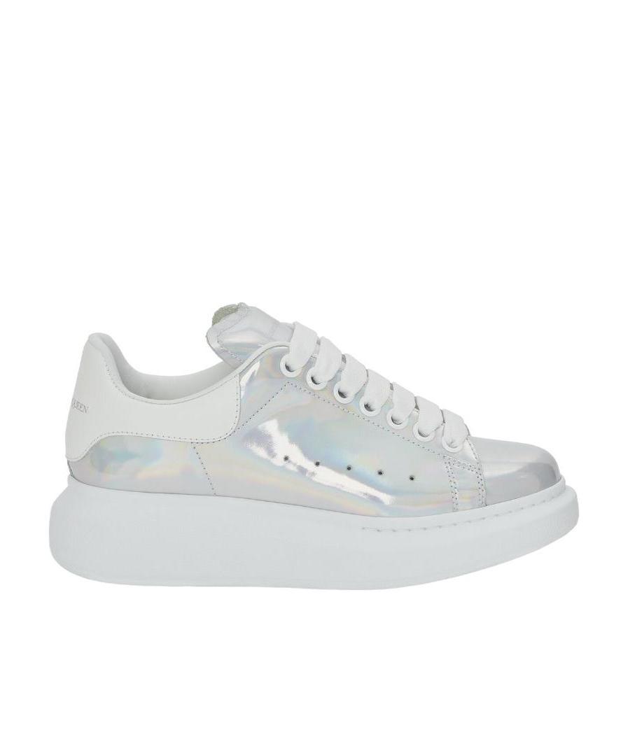 Alexander Mcqueen Patent-leather Low-top Sneakers In White