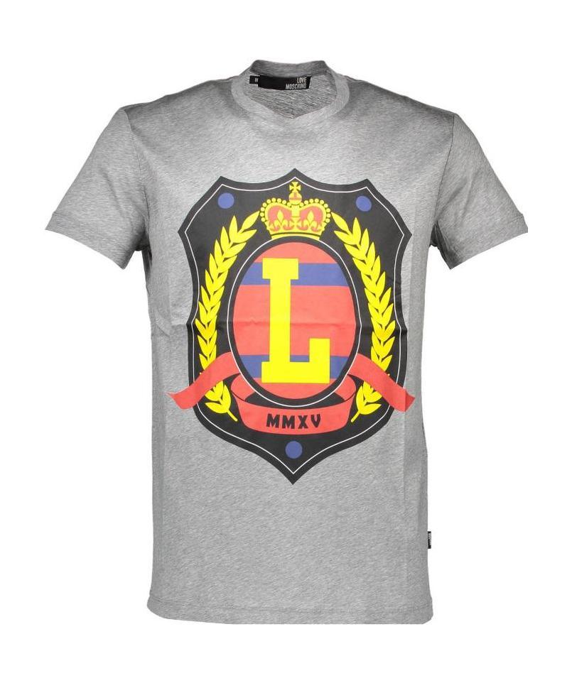 Moschino Logo T-shirt In Gray
