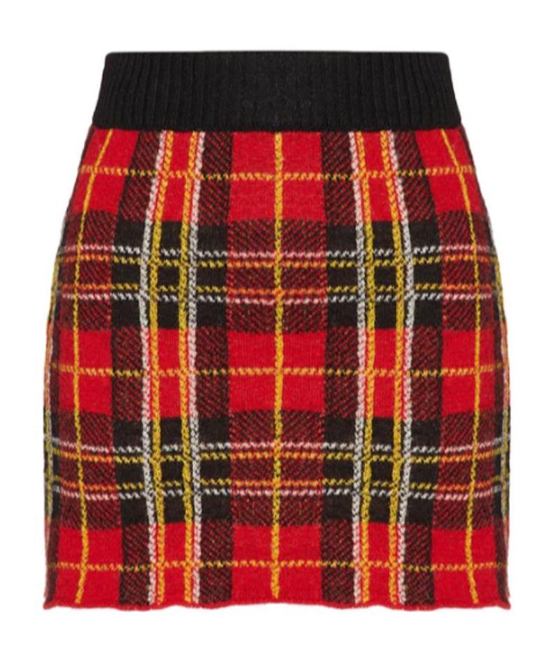 Red Valentino Plaid Mini Skirt In Multicolor