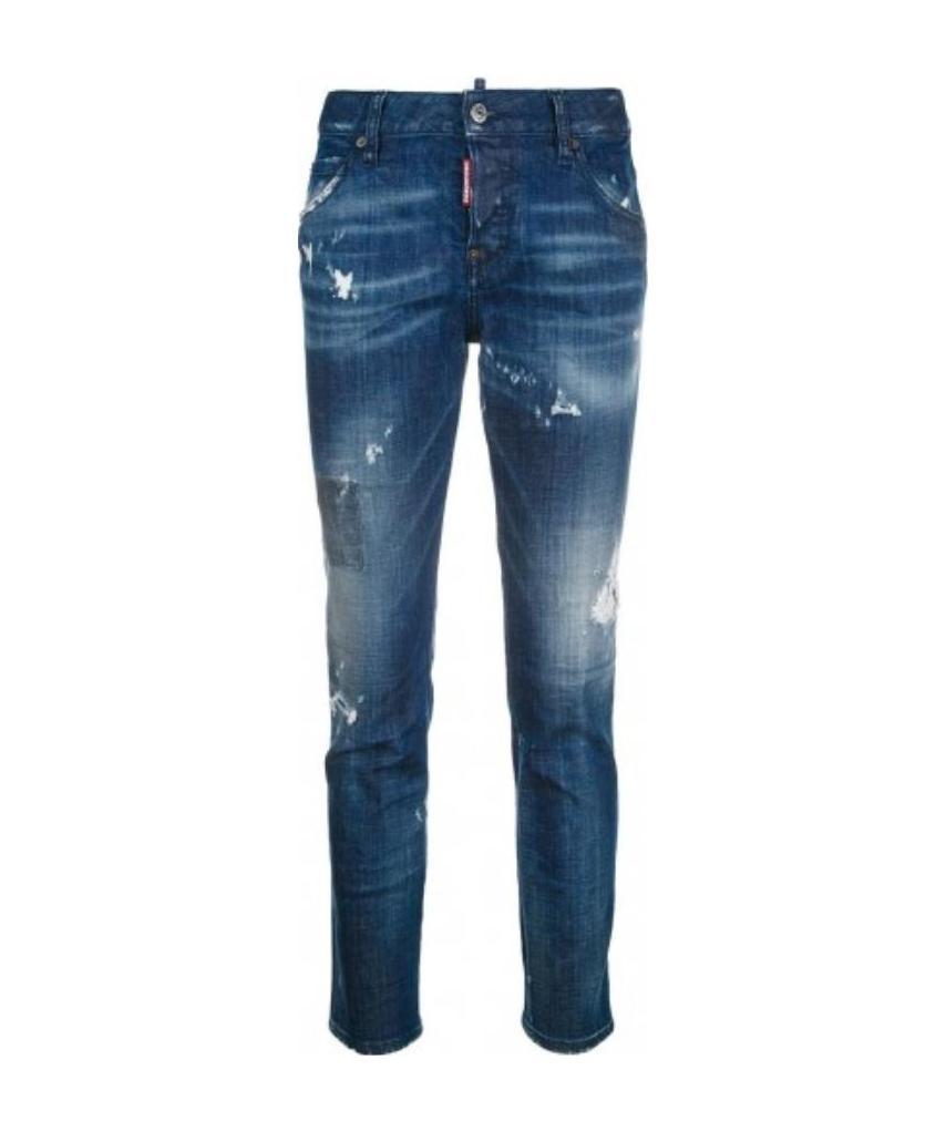 Dsquared2 Logo Details Jeans In Blue