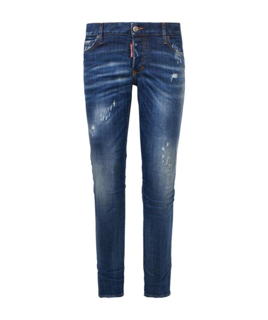 Dsquared2 Distressed Low-rise Jeans In Blue