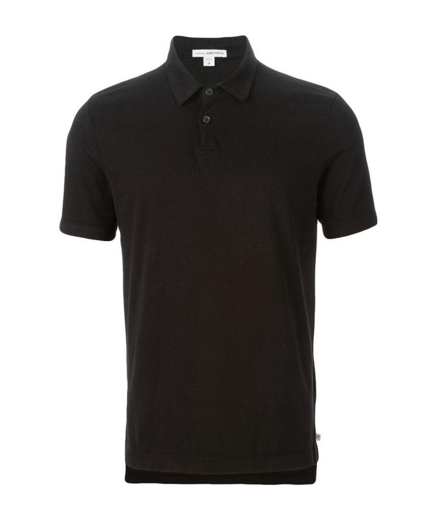 Shop James Perse Classic Polo Shirt In Black