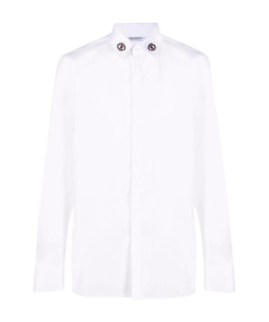 Neil Barrett Eye Printed Button Shirt In White