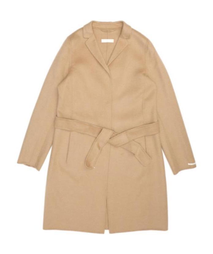 Max Mara Logo Coat In Nude