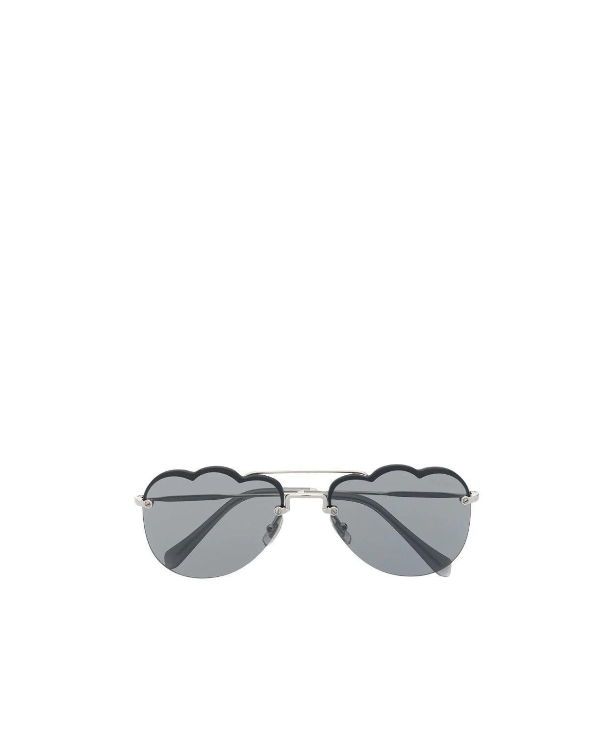 Miu Miu Eyewear Pilot Frame Sunglasses In Gray