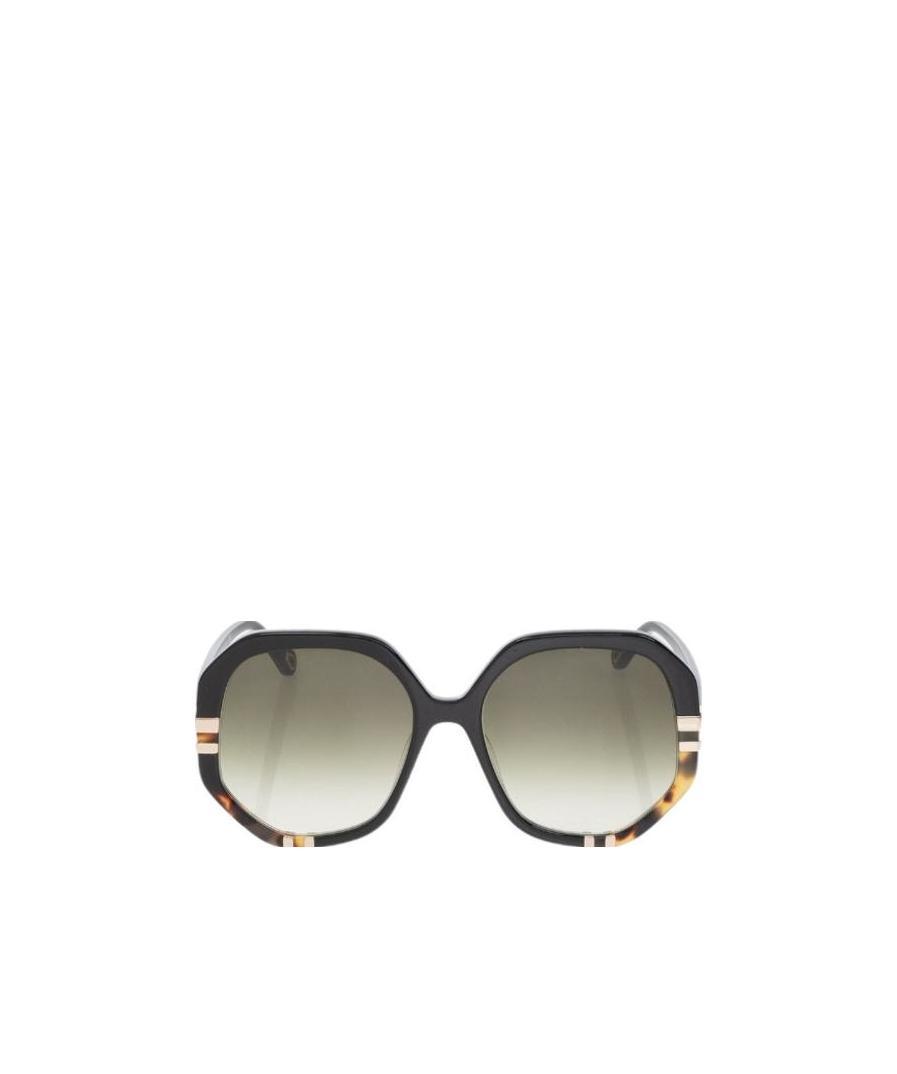 Chloé Chloe Womens Black Ch0105s Hexagonal-frame Acetate Sunglasses In Multicolor