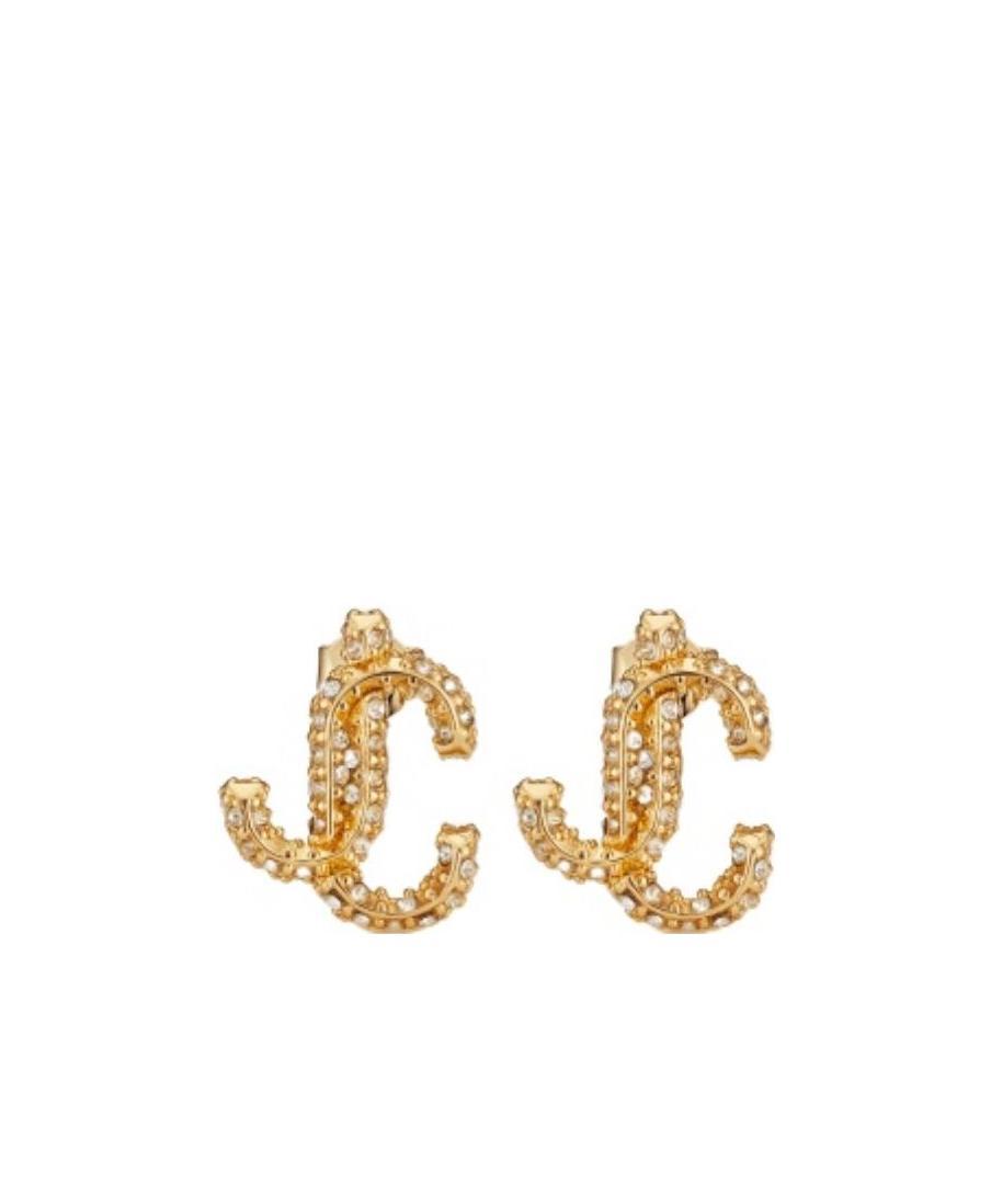 Jimmy Choo Crystal-embellished Jc Stud Earrings In Yellow