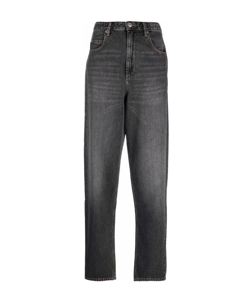 Isabel Marant Étoile High-rise Straight-leg Jeans In Black