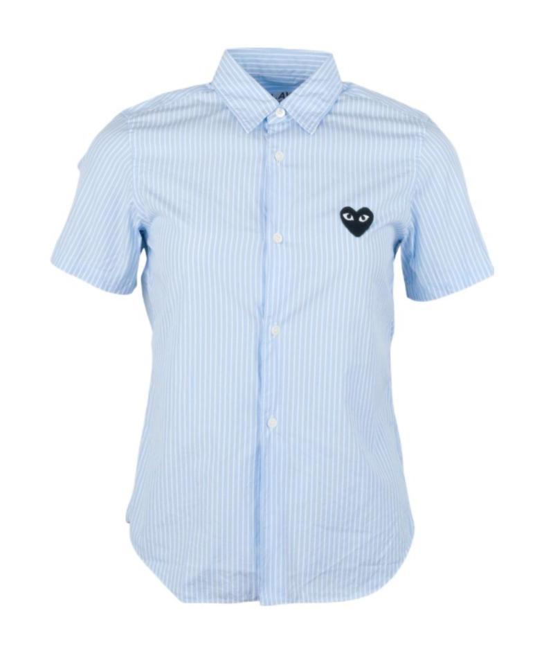 Comme Des Garçons Play Love Short-sleeved Shirt In Blue