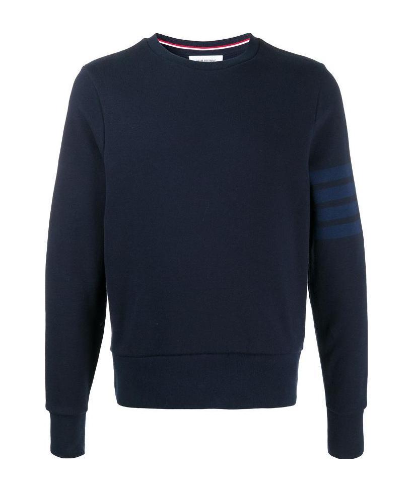 Thom Browne｜SWEATSHIRTS (RAGLAN SLEEVE CREW NECK SWEATS Thom Browne Medium Grey Raglan Sleeve 4-bar Sweatshirt Made