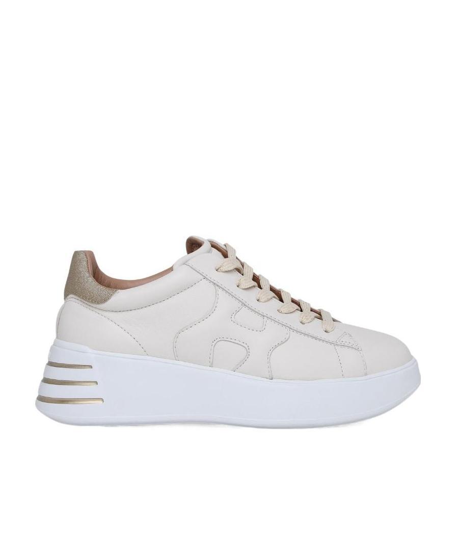 HOGAN GLITTER-DETAIL LEATHER SNEAKERS