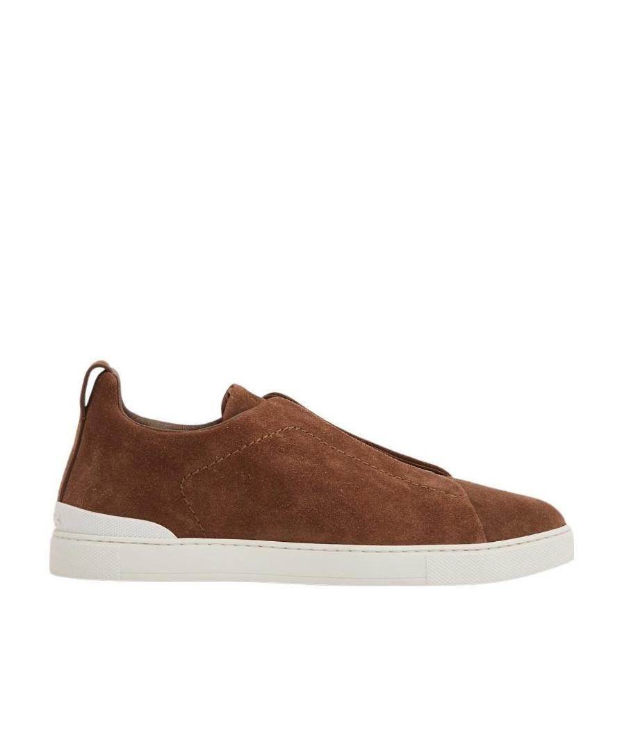 Zegna Ermenegildo  Triple Stitch Trainers In Brown