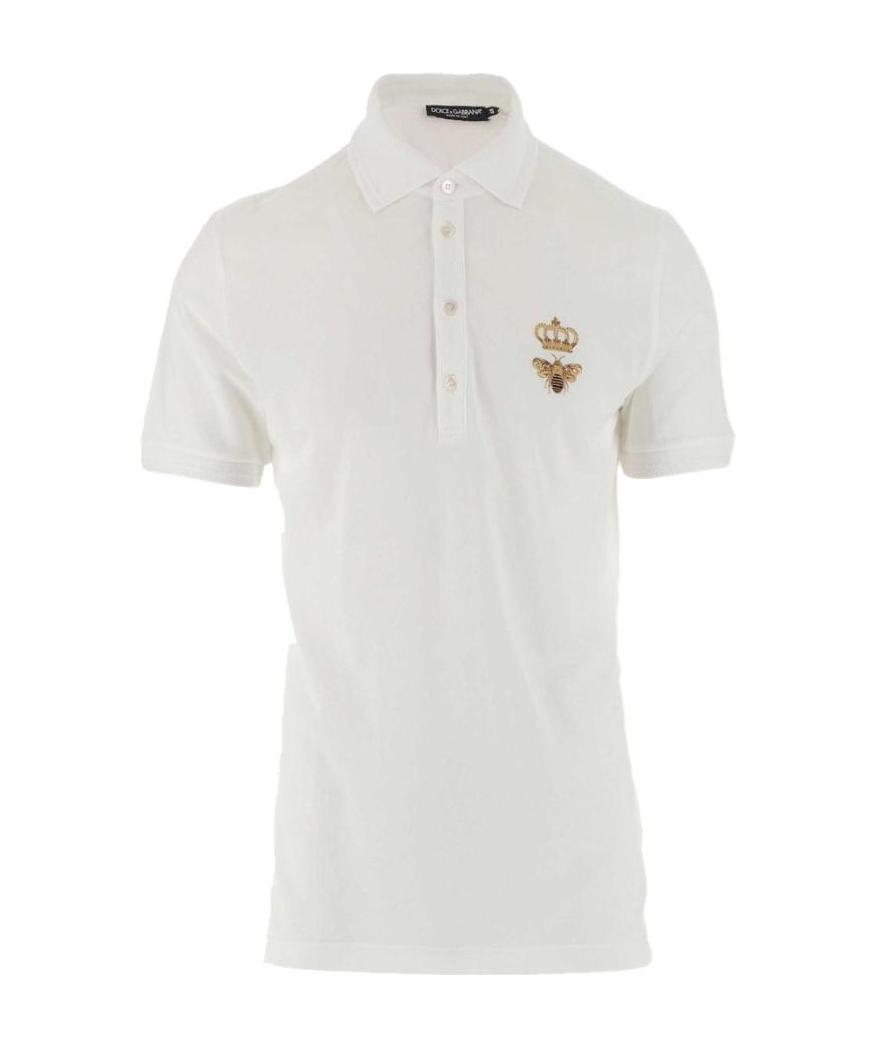 DOLCE & GABBANA DOLCE  GABBANA LOGO EMBROIDERED POLO SHIRT