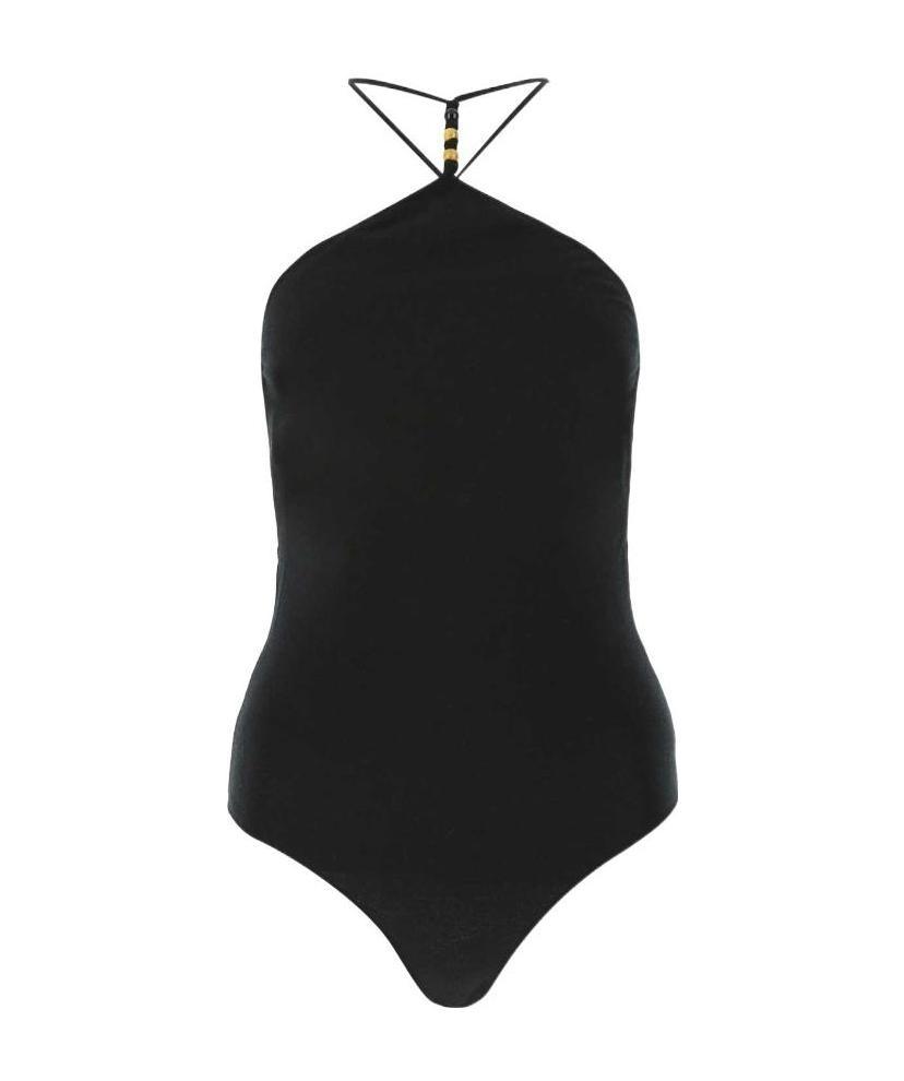 Bottega Veneta Black Stretch Cashmere Blend Bodysuit In Black