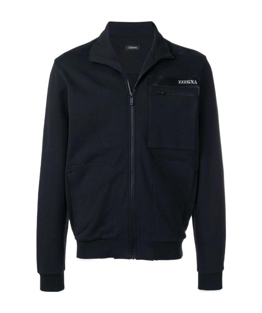 ZEGNA LOGO ZIPPER CASUAL COAT