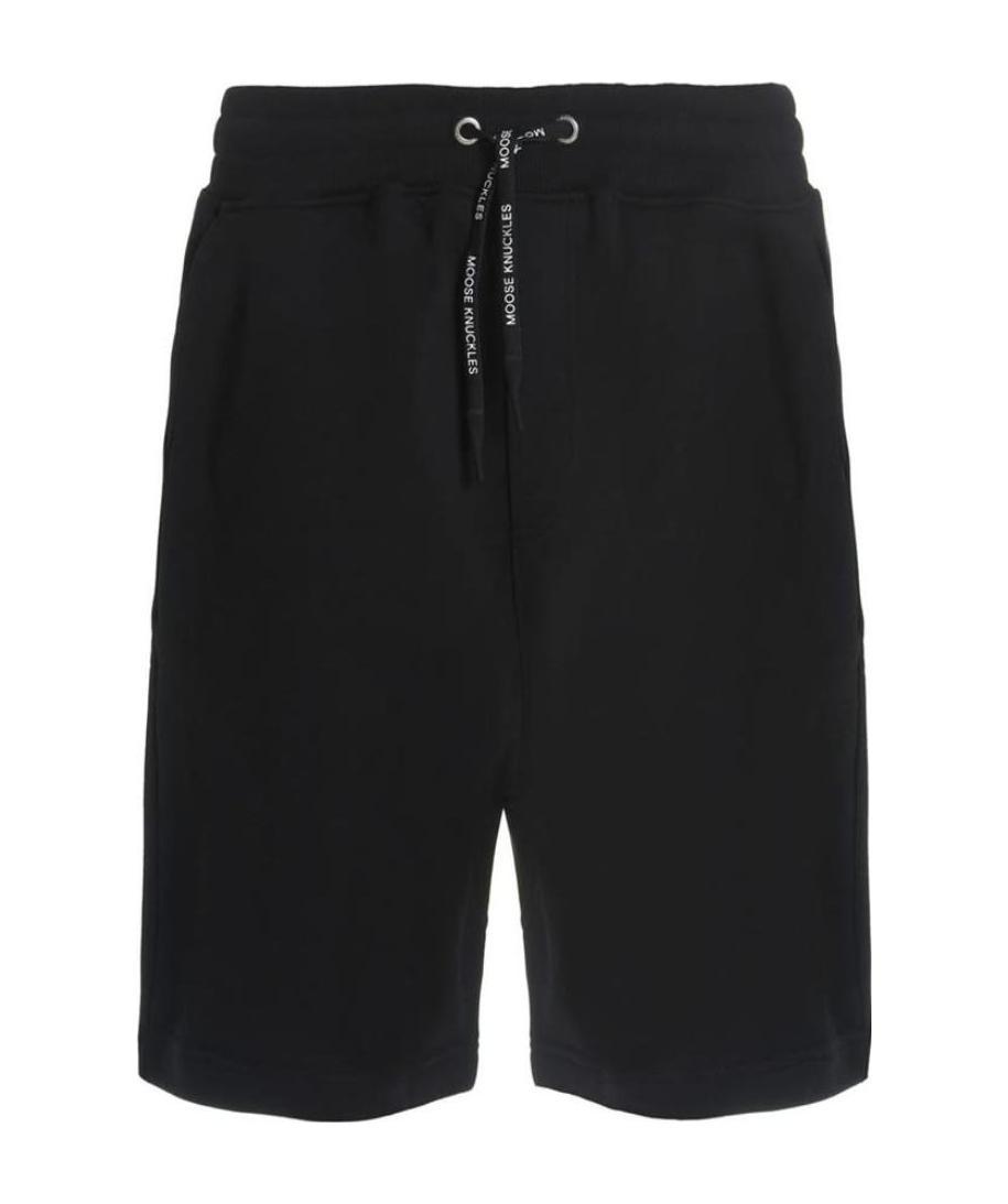 Moose Knuckles Logo-plaque Track Shorts In Black